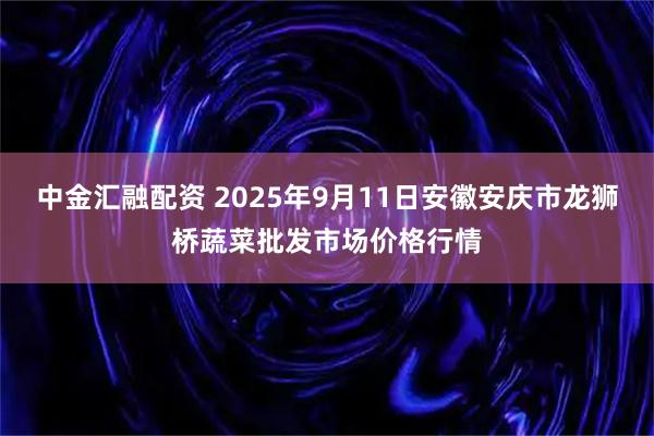 中金汇融配资 2025年9月11日安徽安庆市龙狮桥蔬菜批发市场价格行情